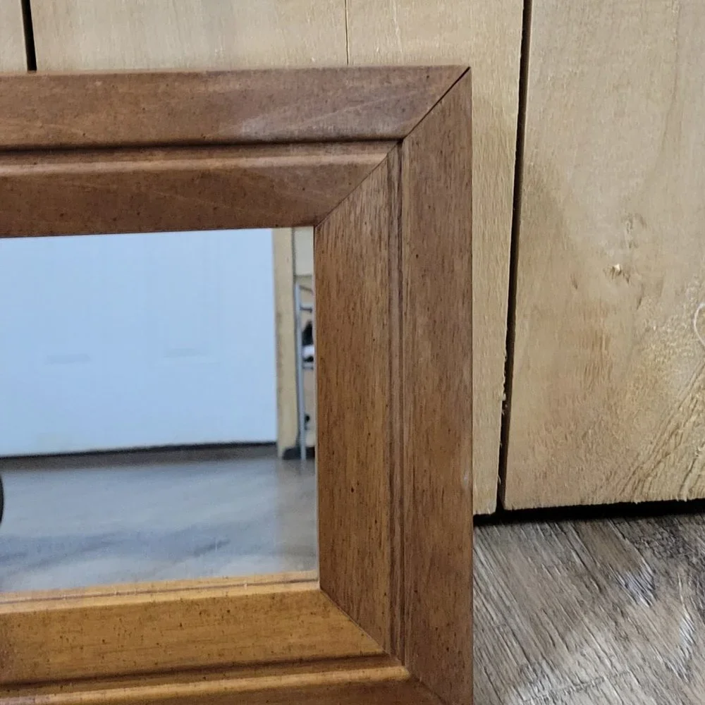 Vintage Homco Home Interiors wooden mirror wall hanging